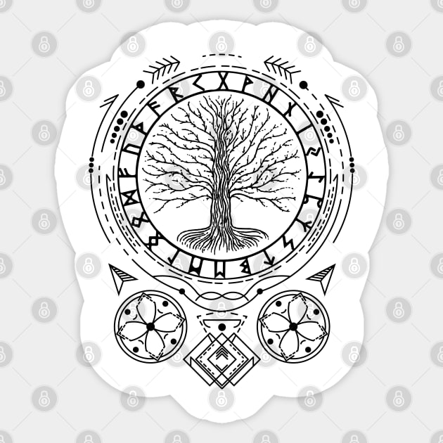 Yggdrasil - Tree of Life | Norse Pagan Symbol Sticker by CelestialStudio